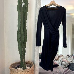 All saints classic metallic black dress